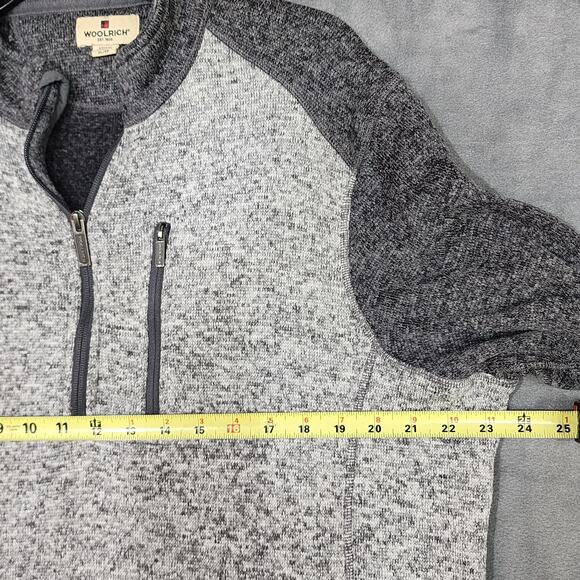 Woolrich Pullover Sweater XL Gray 1/4 Zip Chest Pocket Soft Warm Stylish Classic - Picture 7 of 8